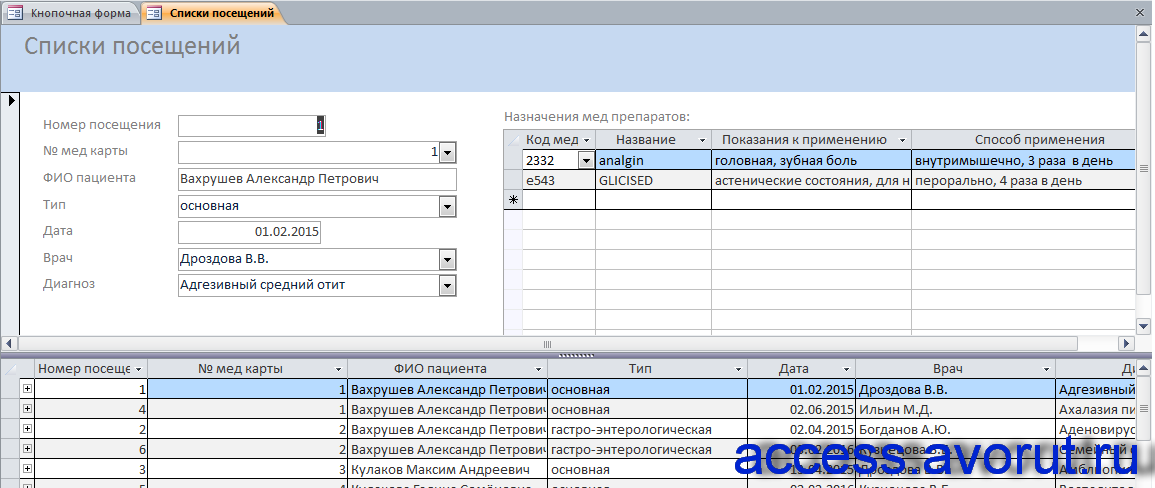 Курсовая Работа База Данных Больница Access