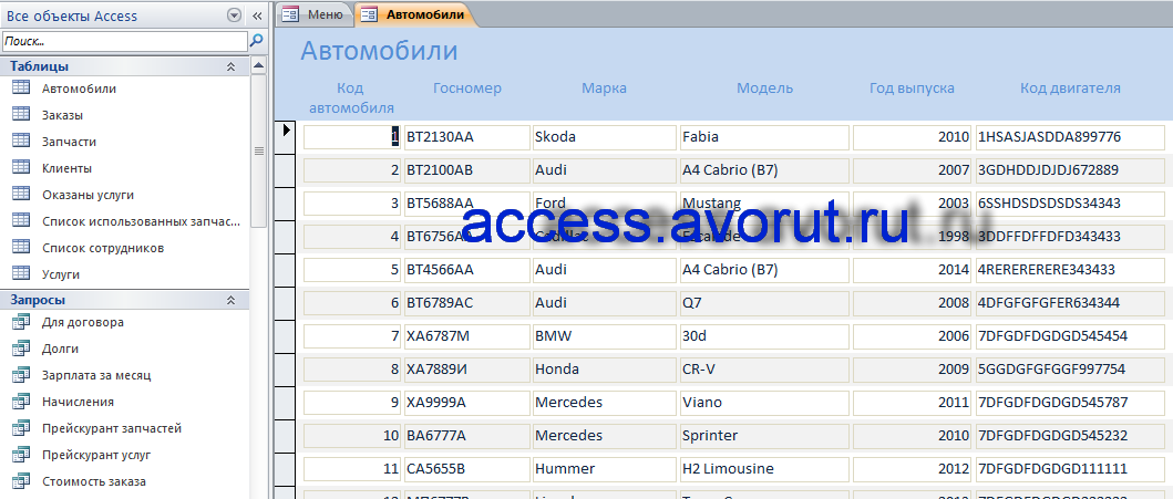 Курсовая Работа База Данных Автосервиса